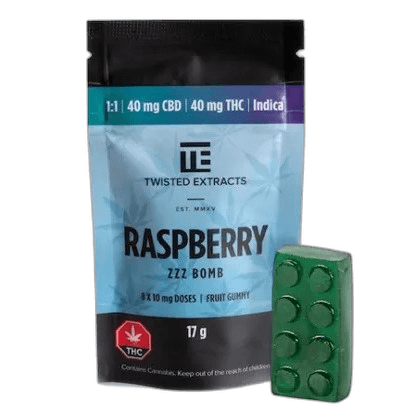 Twisted Extracts 1:1 Zzz Bomb (40mg THC + 40mg CBD) — Blue Raspberry