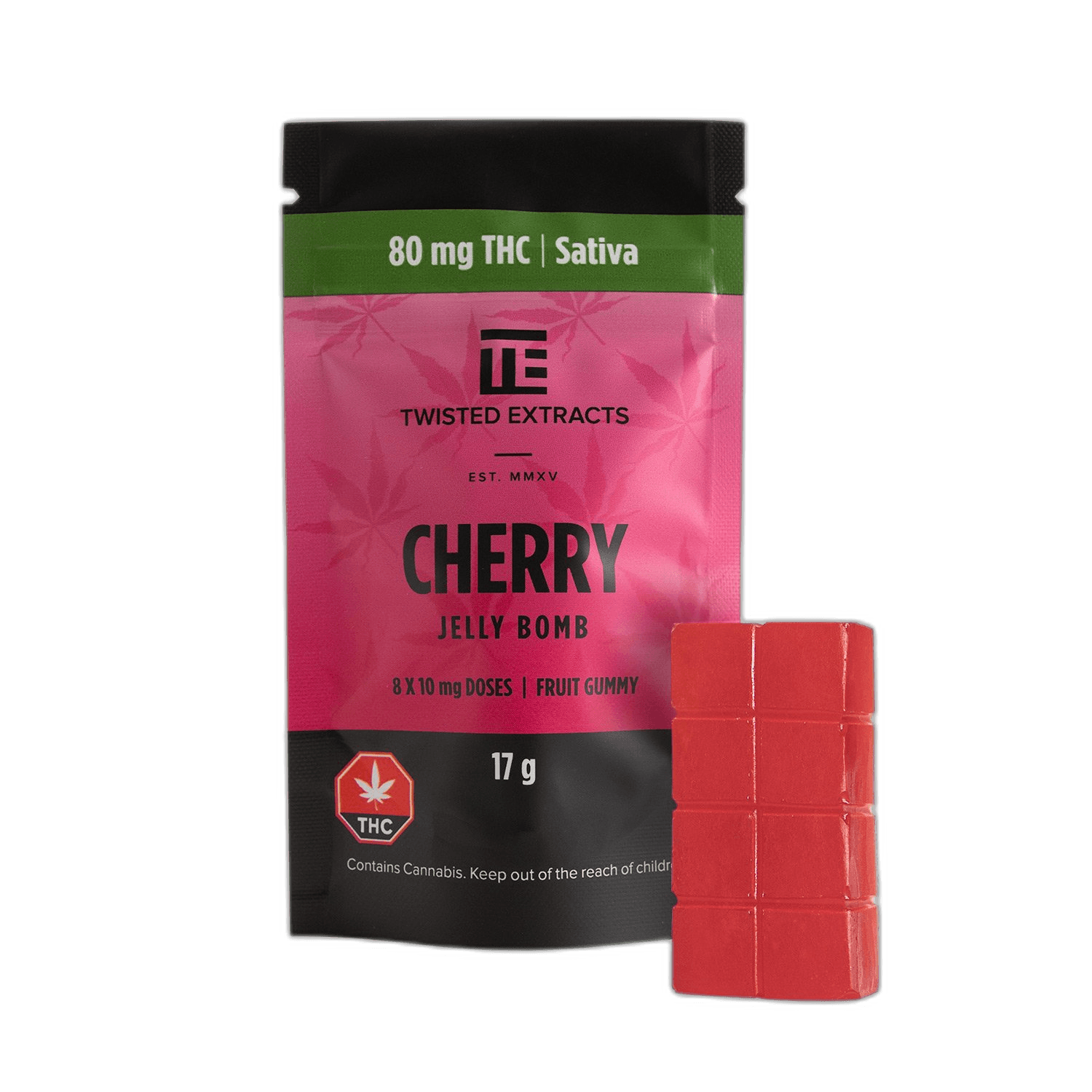 Twisted Extracts Jelly Bomb (80mg THC) — Cherry
