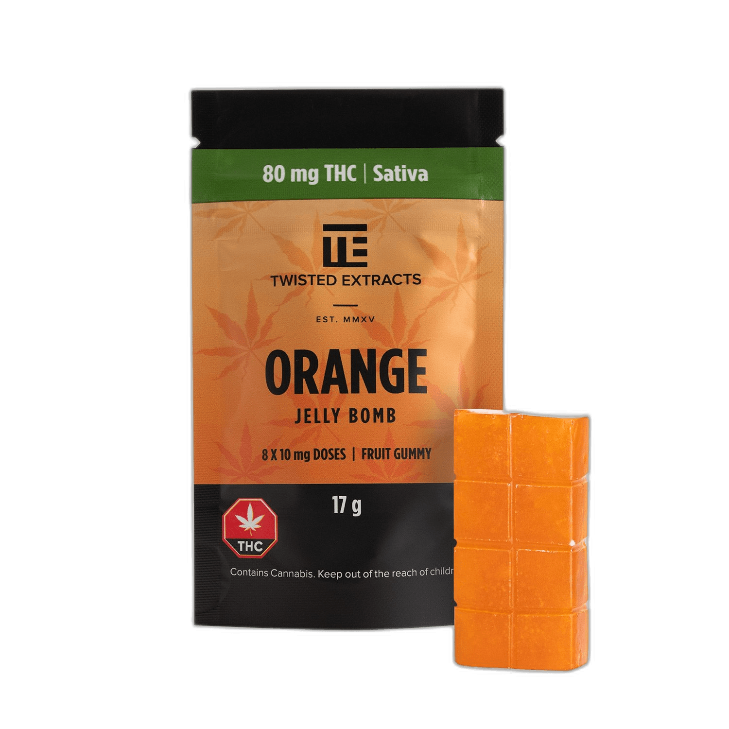 Twisted Extracts Jelly Bomb (80mg THC) — Orange